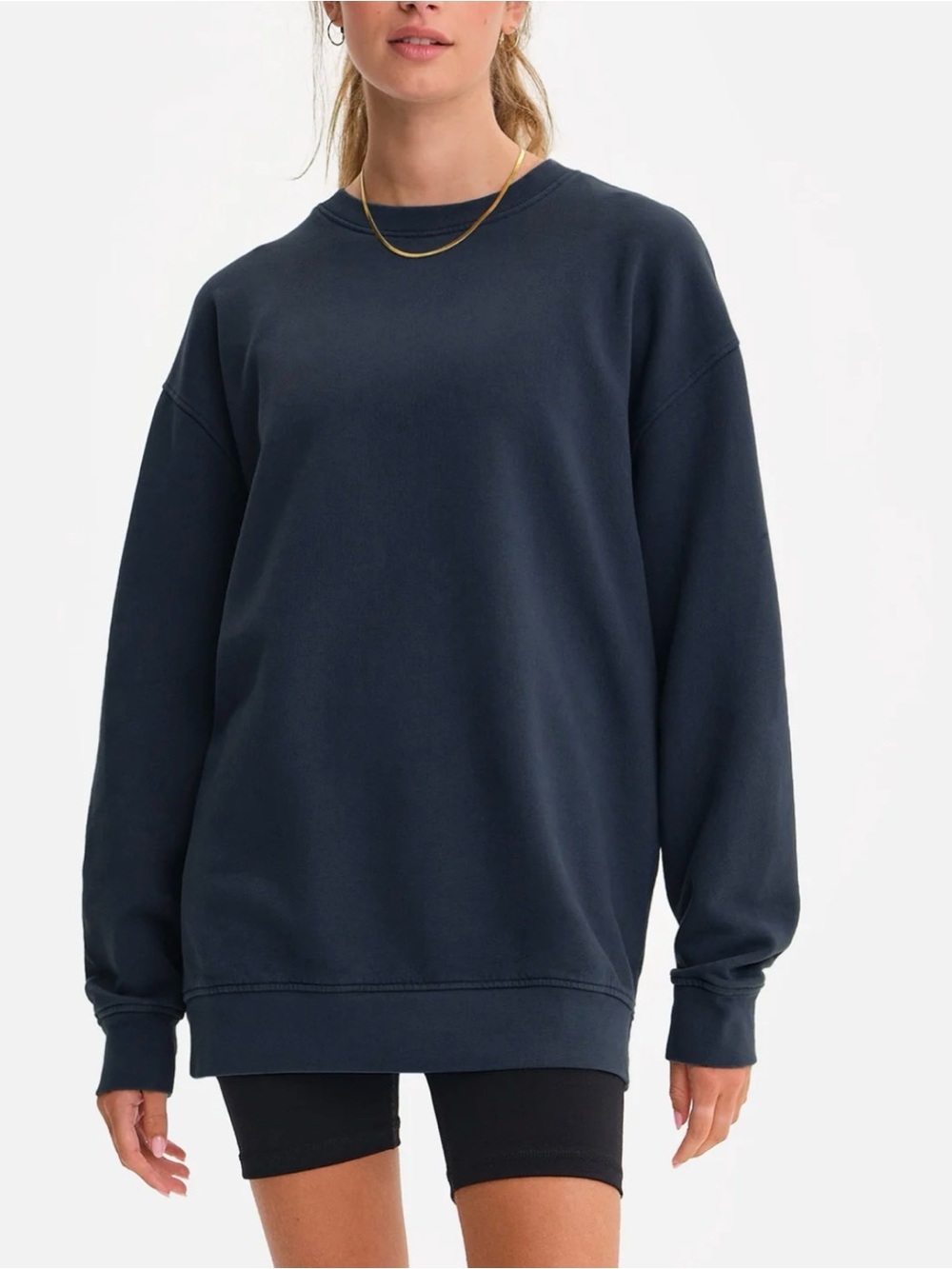 Mate the label organic Crewneck Sweater - Navy oversized size